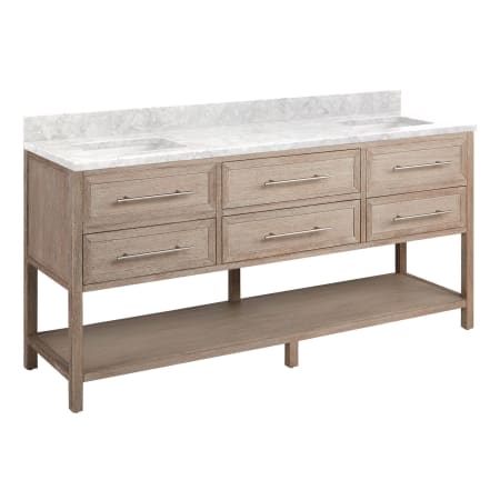 A large image of the Signature Hardware 953906-72-RUMB-0 Brushed White / Carrara Marble