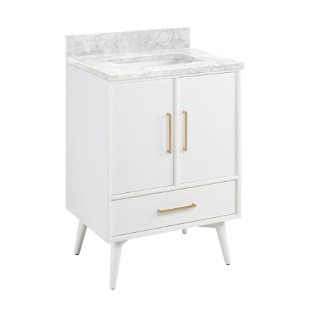 A large image of the Signature Hardware 953912-24-RUMB-0 Bright White / Carrara Marble