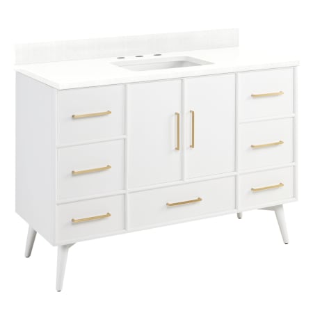 A large image of the Signature Hardware 953912-48-RUMB-8 Bright White / Feathered White