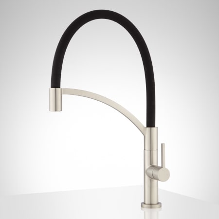 Signature Hardware 421563 Brushed Nickel Spinoza Single Hole Kitchen Faucet - Faucet.com