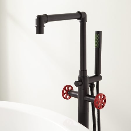 Signature Hardware 430285 Brushed Nickel Edison Floor Mounted Tub