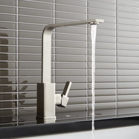 A large image of the Signature Hardware 940016 Signature Hardware-940016-In Use View - Brushed Nickel