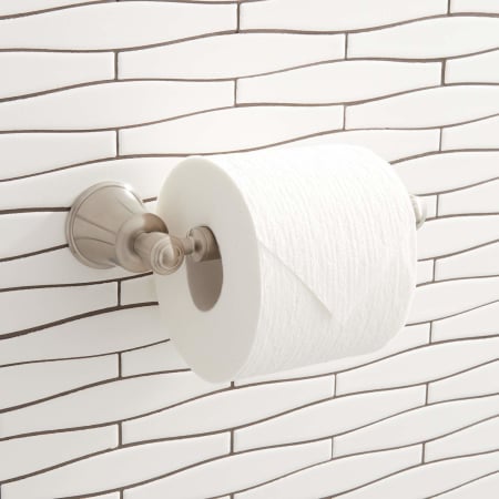A large image of the Signature Hardware 940982 Signature Hardware-940982-Brushed Nickel-Toilet Paper Holder