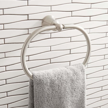 A large image of the Signature Hardware 940982 Signature Hardware-940982-Brushed Nickel-Towel Ring