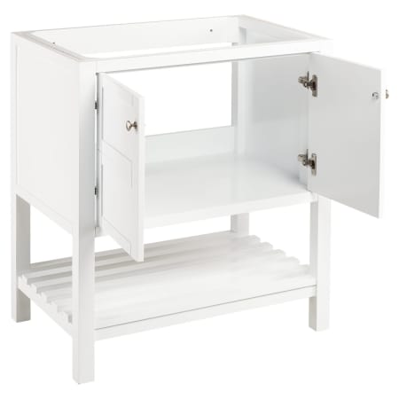 A large image of the Signature Hardware 942014-8 Signature Hardware-942014-8-Vanity Cabinet Base Only Opened View at Angle