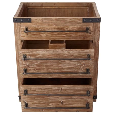 A large image of the Signature Hardware 942173-8 Signature Hardware-942173-8-Vanity Cabinet Base Only Raised Front Open View