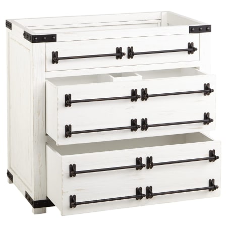 A large image of the Signature Hardware 942285-8 Signature Hardware-942285-8-Vanity Cabinet Base Only Opened View at Angle
