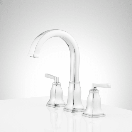 Signature Hardware 447881 Polished Nickel Carraway 1.2 GPM Widespread Bathroom Faucet with Pop ...