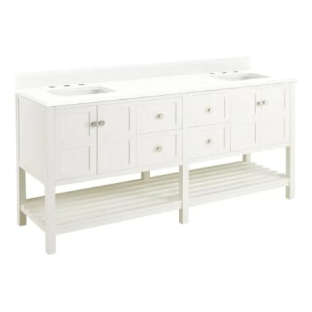 A large image of the Signature Hardware 952444-RUMB-8 White / Feathered White