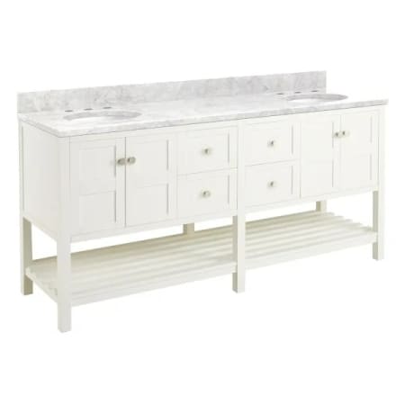 A large image of the Signature Hardware 952420-UM-8 White / Carrara Marble