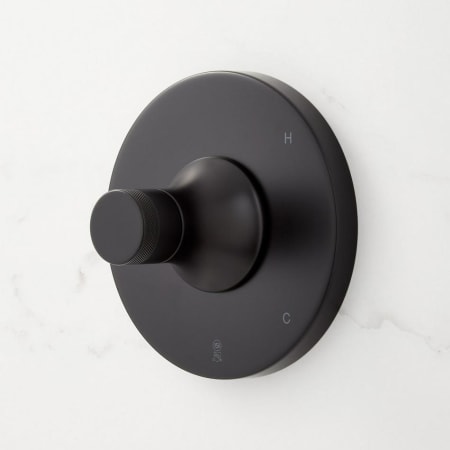 A large image of the Signature Hardware SHLZPBKNOB Matte Black