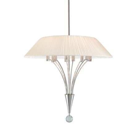 A large image of the Sonneman 3195 Polished Nickel with Off-White Silk Mushroom Pleat