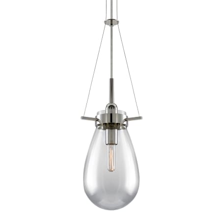 A large image of the Sonneman 3292 Polished Nickel with Clear Glass Shade