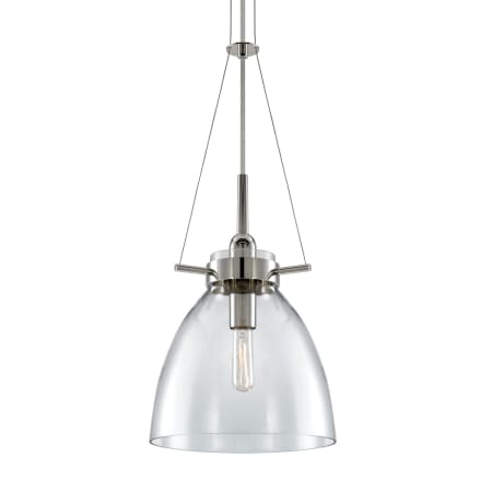 A large image of the Sonneman 3294 Polished Nickel with Clear Glass Shade