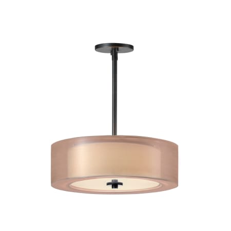A large image of the Sonneman 6091 Black Brass with Bronze Shade