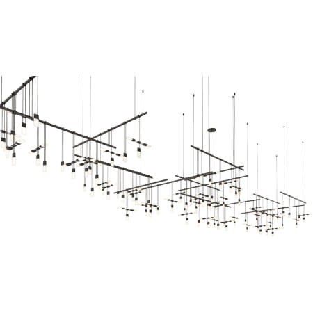 A large image of the Sonneman SLS0002 Satin Black / SC02 - Etched Chiclet Cluster