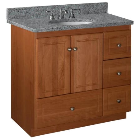 A large image of the Strasser Ultraline-36-4-Vanity-Right Medium Alder