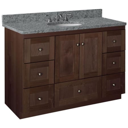 A large image of the Strasser Shaker-48-7-Vanity Dark Alder