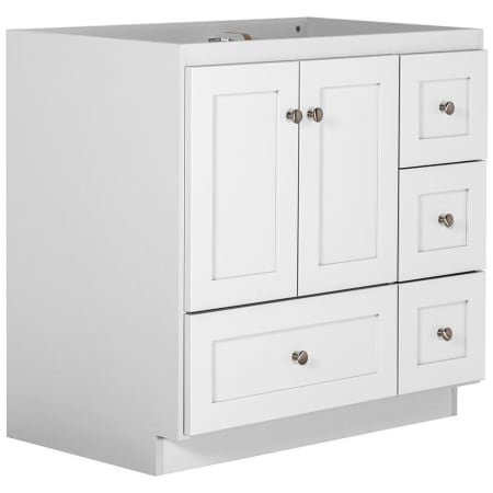 A large image of the Strasser Shaker-36-4-Vanity-Right Satin White