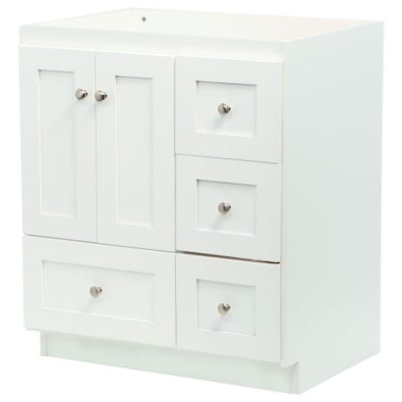 A large image of the Strasser Shaker-30-4-Vanity-Right Satin White