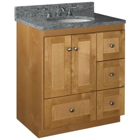 A large image of the Strasser Shaker-30-4-Vanity-Right Natural Alder