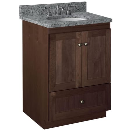 A large image of the Strasser Shaker-24-1-Vanity Dark Alder