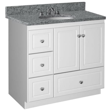 A large image of the Strasser Ultraline-36-4-Vanity-Left Satin White