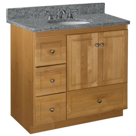 A large image of the Strasser Ultraline-36-4-Vanity-Left Natural Alder