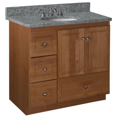 A large image of the Strasser Ultraline-36-4-Vanity-Left Medium Alder