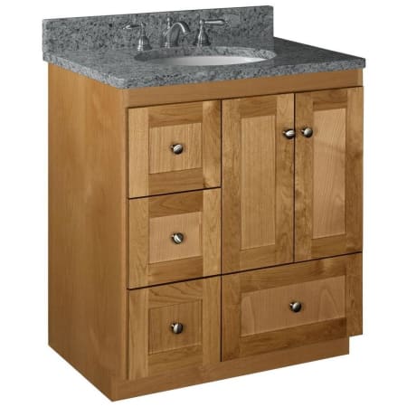 A large image of the Strasser Shaker-30-4-Vanity-Left Natural Alder