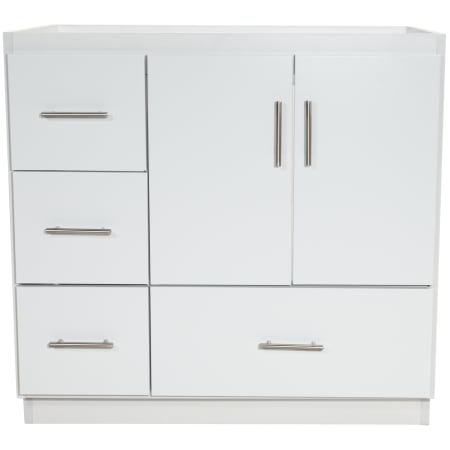 A large image of the Strasser Slab-36-4-Vanity-Left Satin White