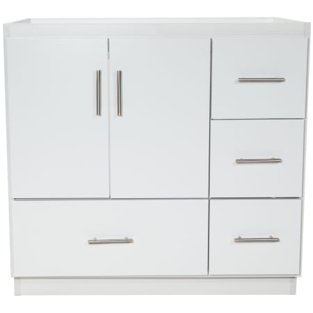 A large image of the Strasser Slab-36-4-Vanity-Right Satin White