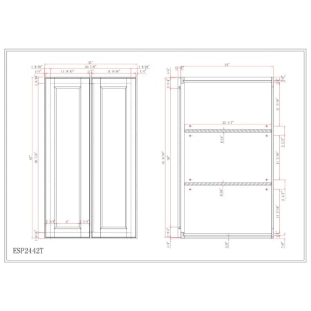 A large image of the Sunny Wood ESP2442T-A Dimensions