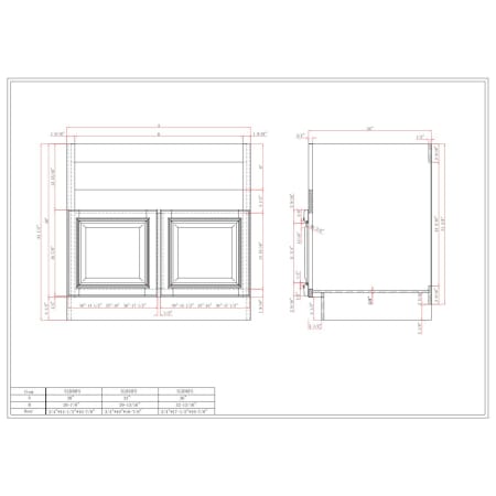 A large image of the Sunny Wood SLB30FS-A Dimensions