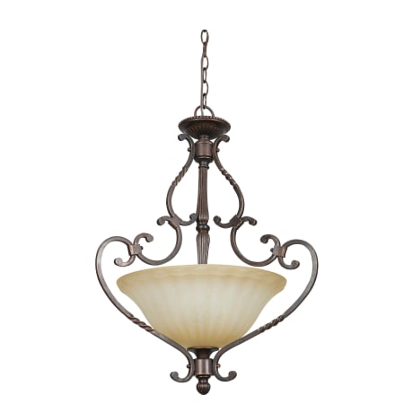 Sunset Lighting F5297-61 Mahogany Graham 3 Light 300 Watt 35" High Bowl