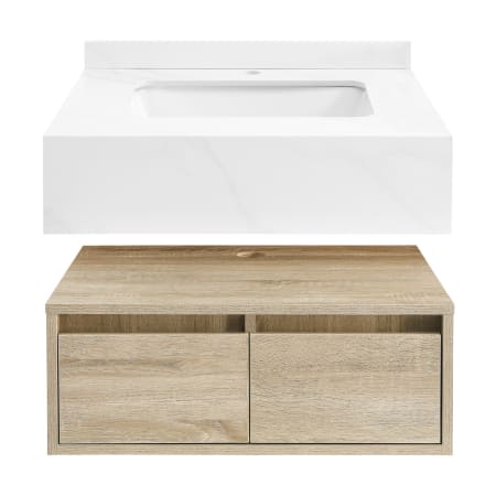 A large image of the Swiss Madison SM-BV700 Calacatta and White Oak
