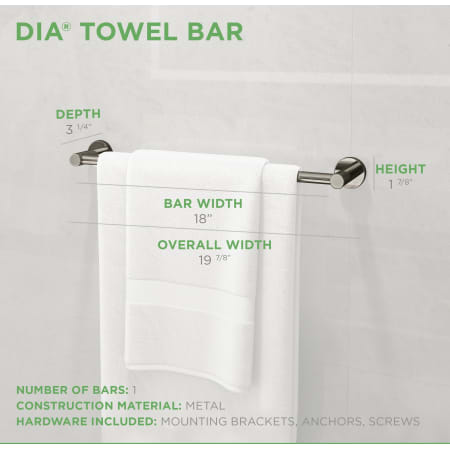 A large image of the Symmons 353TB-18 Dia Towel Bar Dimensions