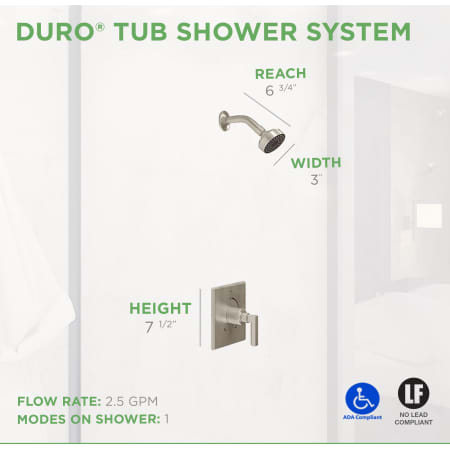 A large image of the Symmons 3601 Duro Shower Dimensions