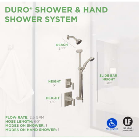 A large image of the Symmons 3605-H321-V Duro Shower System Brushed