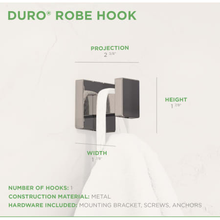 A large image of the Symmons 363RH Duro Robe Hook Dimensions