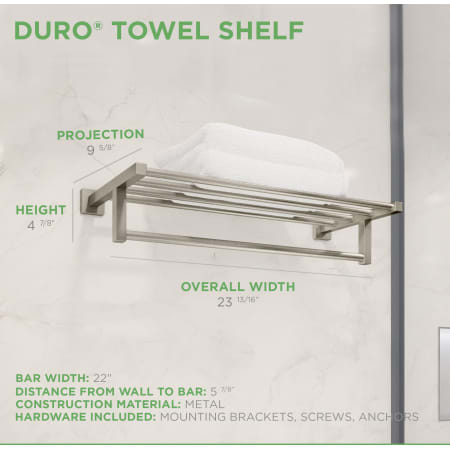 A large image of the Symmons 363TS-22 Duro Towel Shelf Brushed