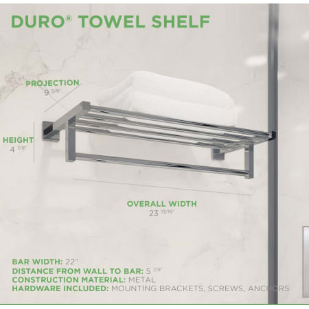 A large image of the Symmons 363TS-22 Duro Towel Shelf Dimensions