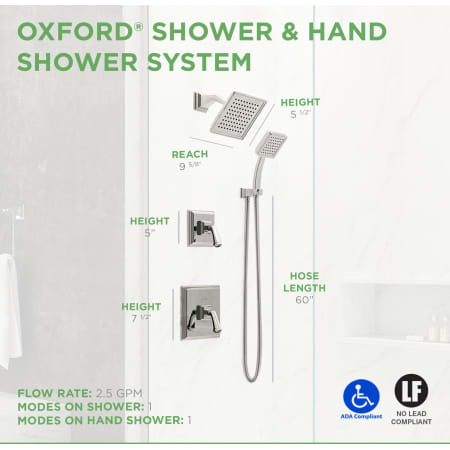 A large image of the Symmons 4205 Oxford Shower System Dimensions