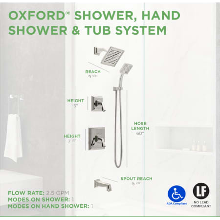 A large image of the Symmons 4206 Oxford Shower System Dimensions
