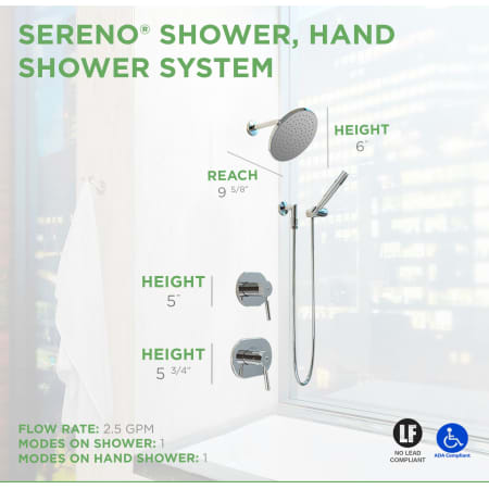 A large image of the Symmons 4305 Sereno Shower System Dimensions