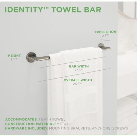A large image of the Symmons 673TB-24 Identity Towel Bar Dimensions