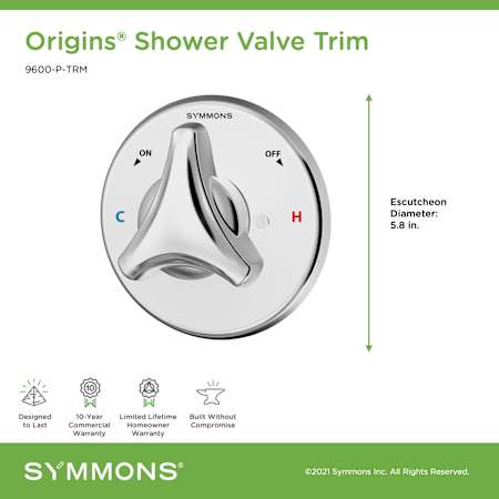 A large image of the Symmons 9600-P-TRM Alternate Image