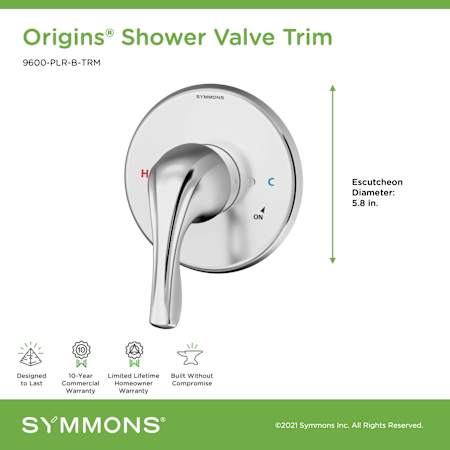 A large image of the Symmons 9600-PLR-B-TRM Alternate Image