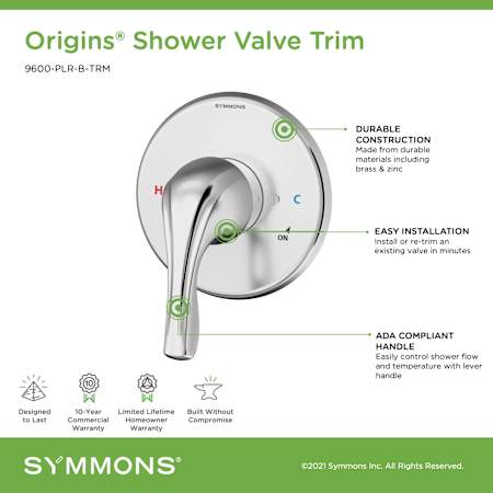A large image of the Symmons 9600-PLR-B-TRM Alternate Image