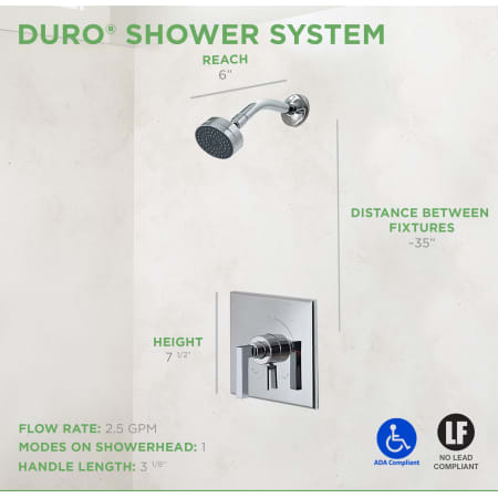 A large image of the Symmons S-3601-TRM Duro Shower System Dimensions